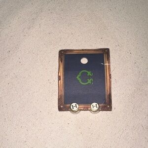 C Wonder Gold Initial H Stud Earrings